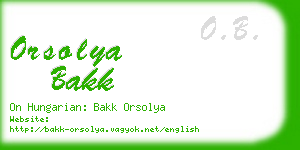 orsolya bakk business card
